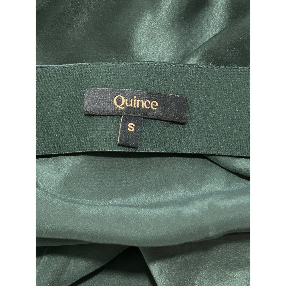 Quince 100% Washable Silk Midi Skirt Mulberry Green Size S Bias Cut - Picture 6 of 7
